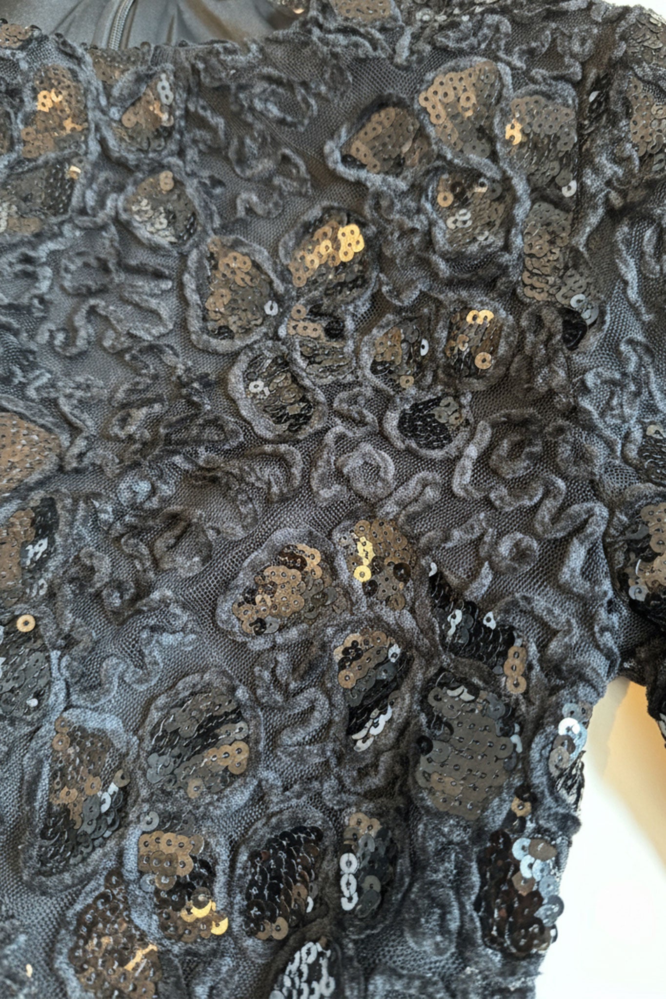 Callia | Black Lace & Sequin Long-Sleeve Maxi Gown