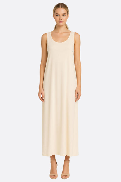 Liora | Ivory Soft-Neck Flowing Maxi Dress