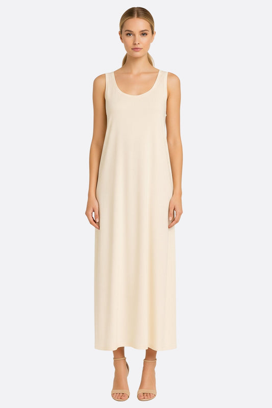 Liora | Ivory Soft-Neck Flowing Maxi Dress