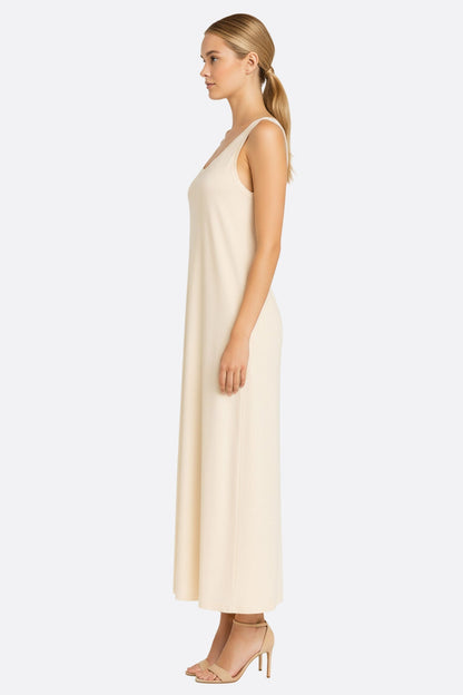 Liora | Ivory Soft-Neck Flowing Maxi Dress