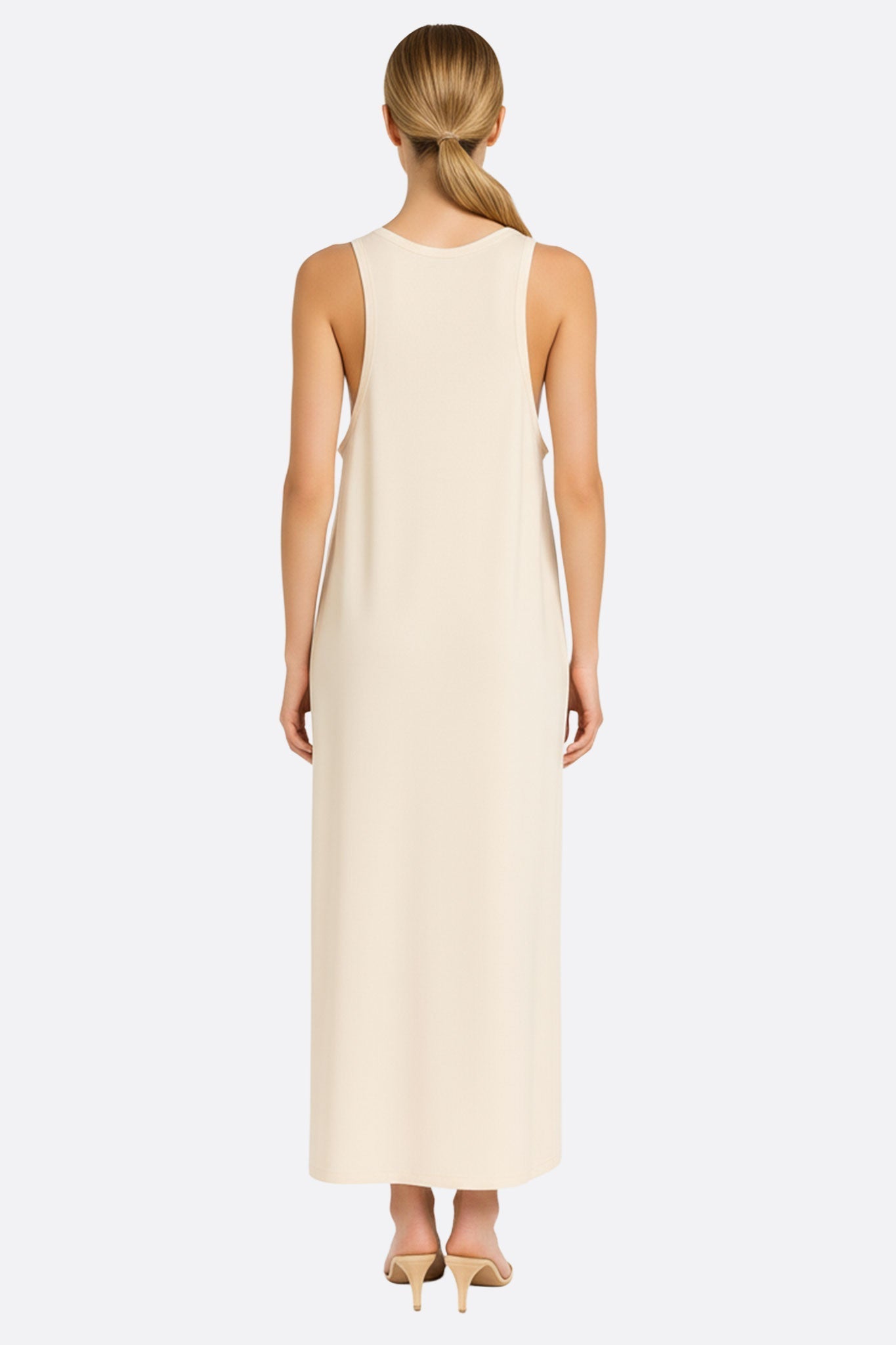 Liora | Ivory Soft-Neck Flowing Maxi Dress