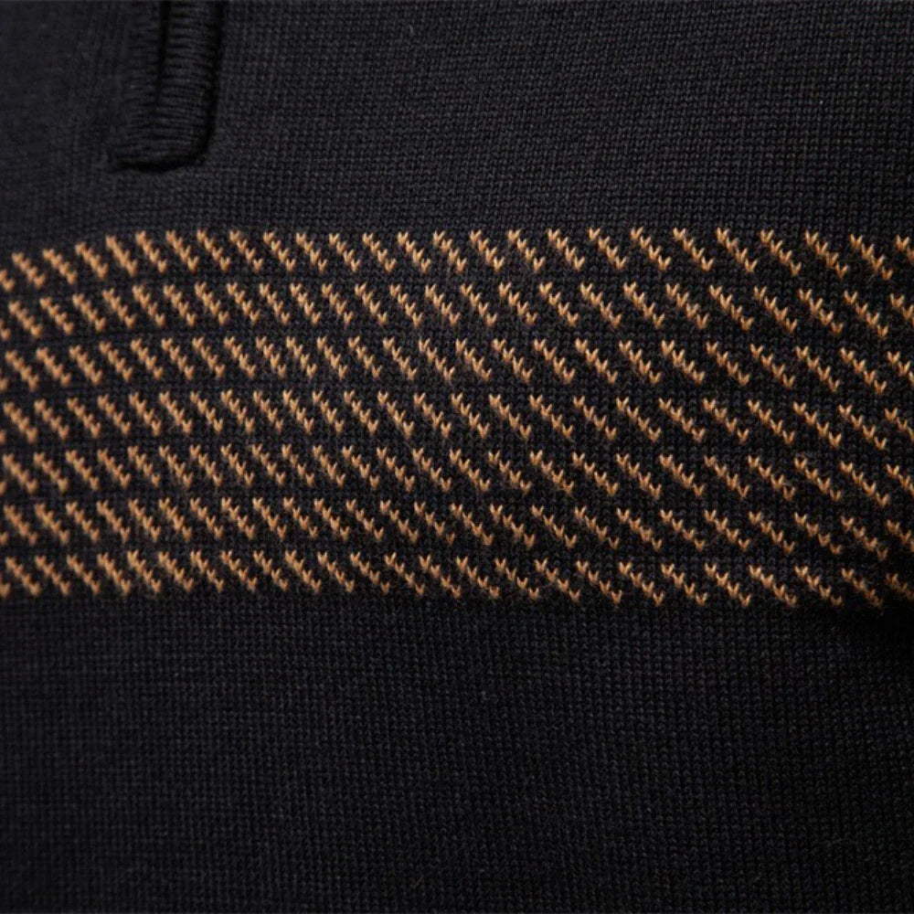 Kingsley | Men’s Half-Zip Stripe Knit Sweater