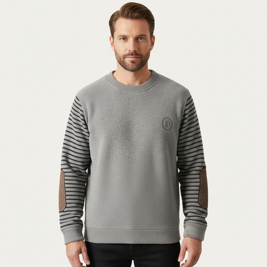 Brookvale | Men’s Patchwork Sleeve Knit Sweater